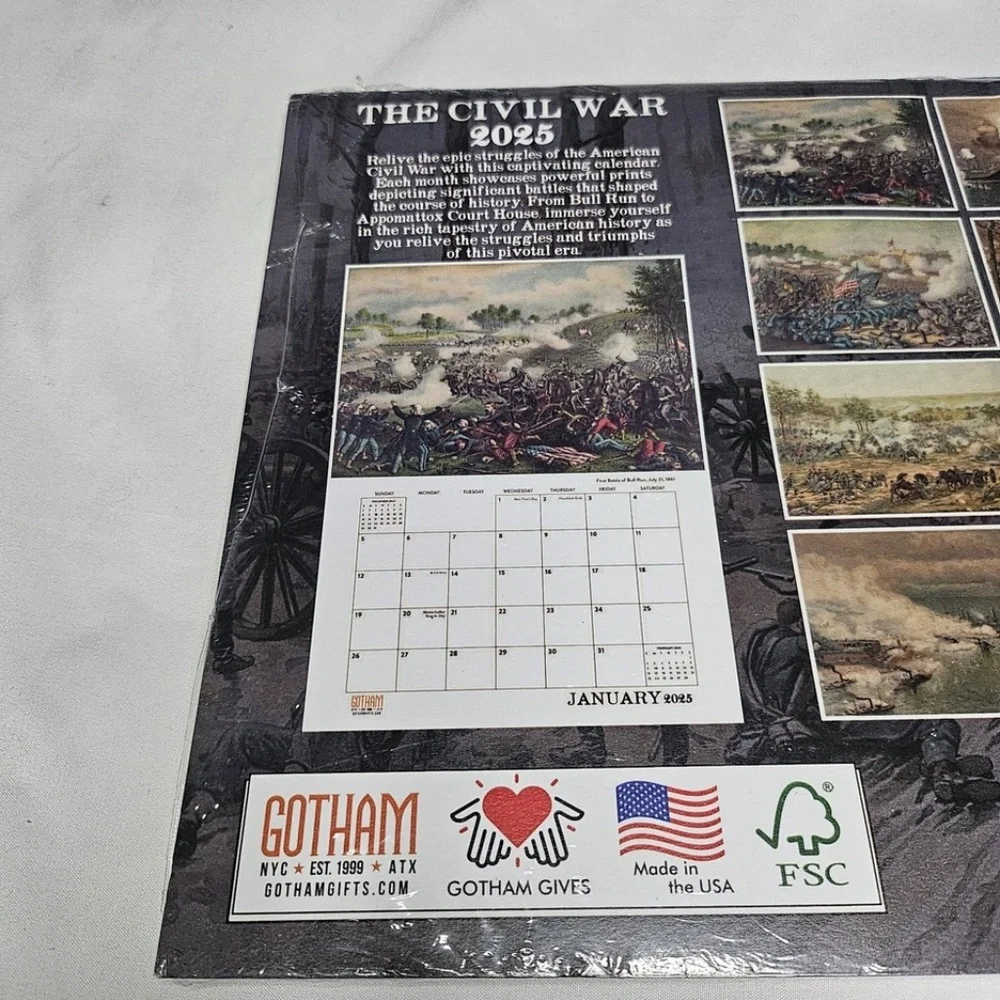 New Gotham The Civil War 2025 Calendar 12 Months American History Made in USA